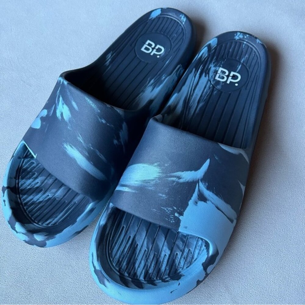 Bp ~ Blue Marbled Slides ~ Mens Size 1314